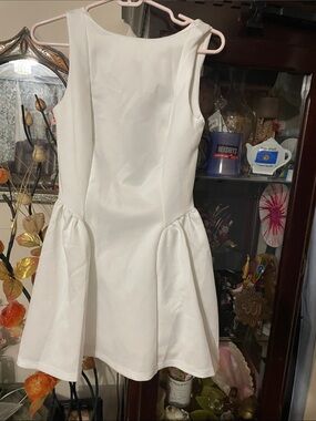 New White Sleeveless Fit-and-Flare Top size small